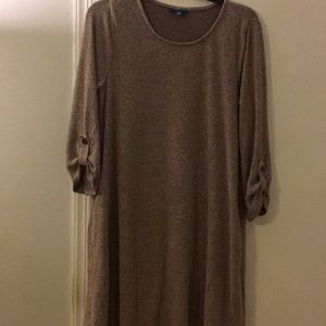 Little fuzzy textured Relax fit sweater dress